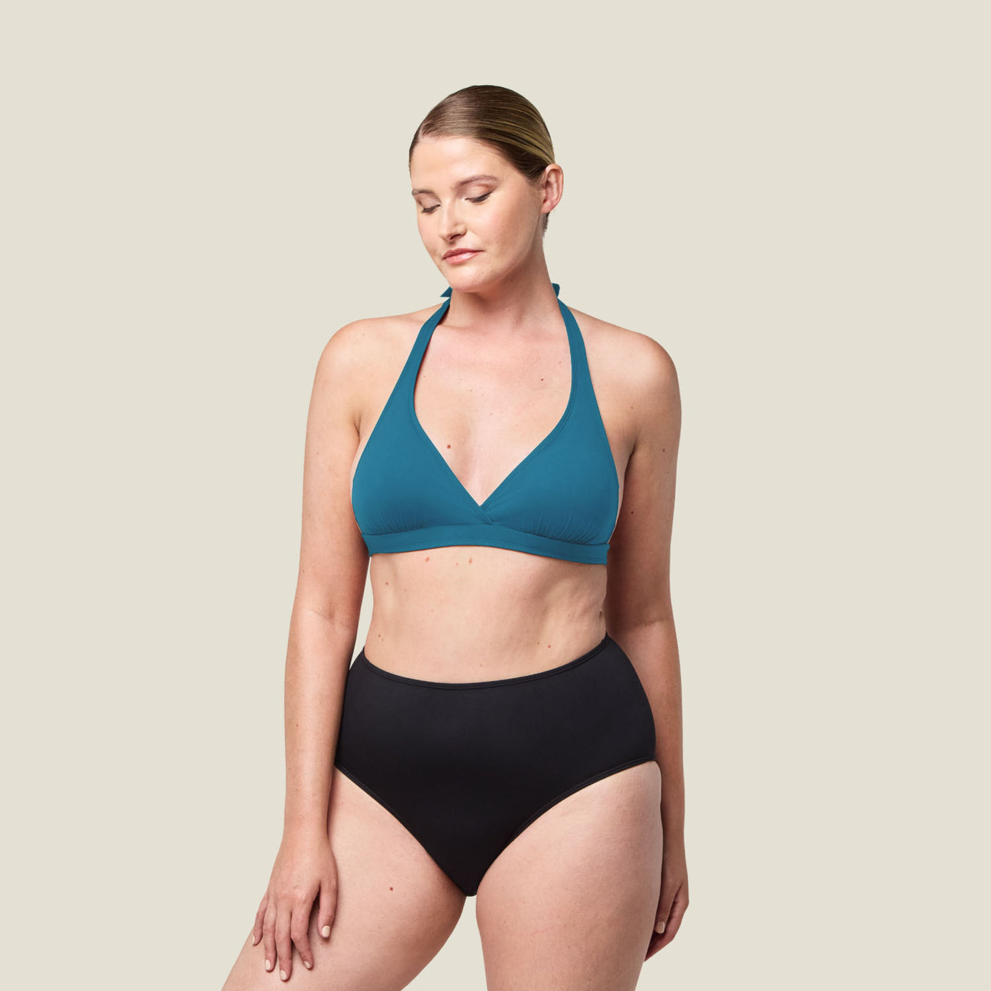 WUKA Tie-Back Bikini Top Blue