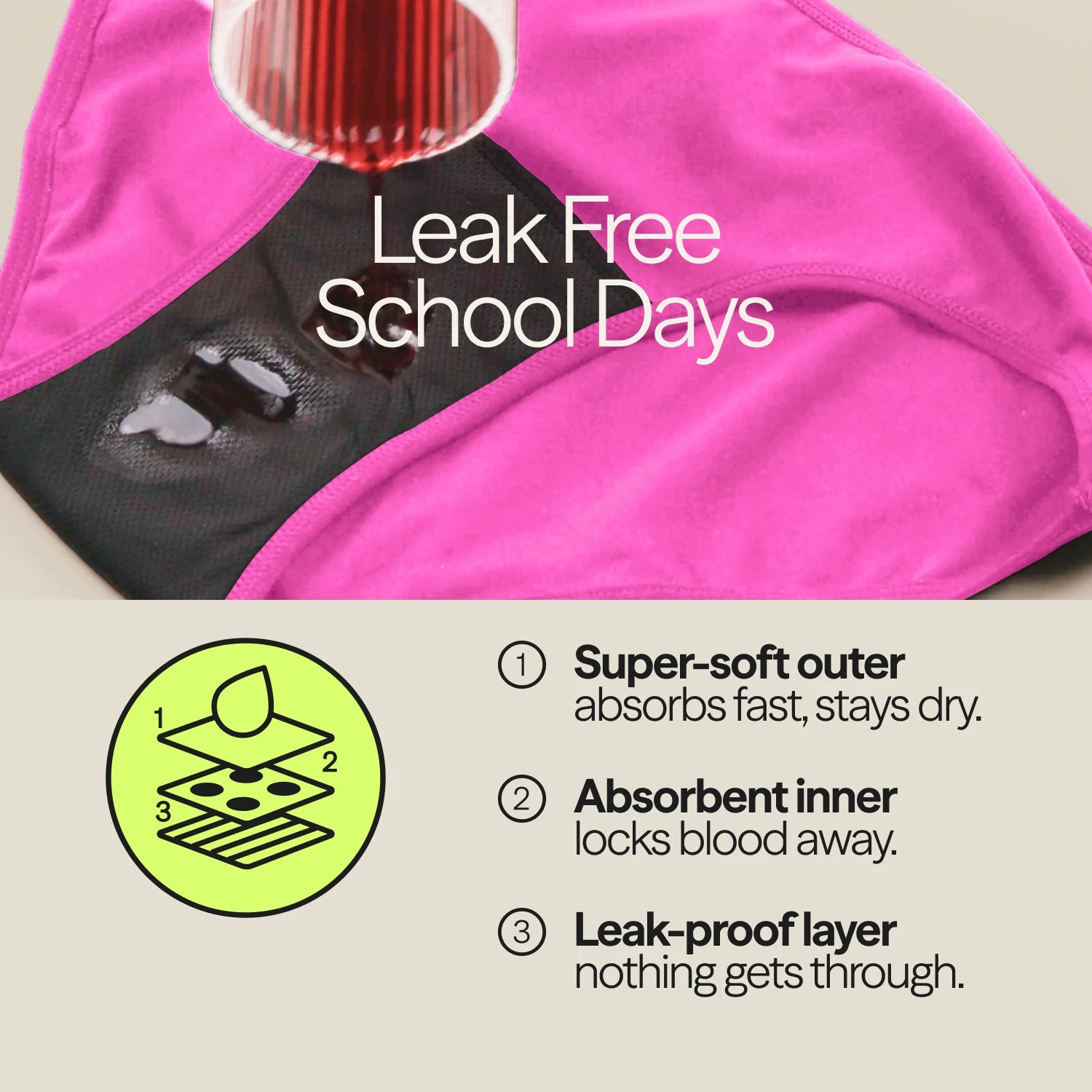 WUKA Period School Set - 1 Day & Night - Heavy - Pinkest Pink