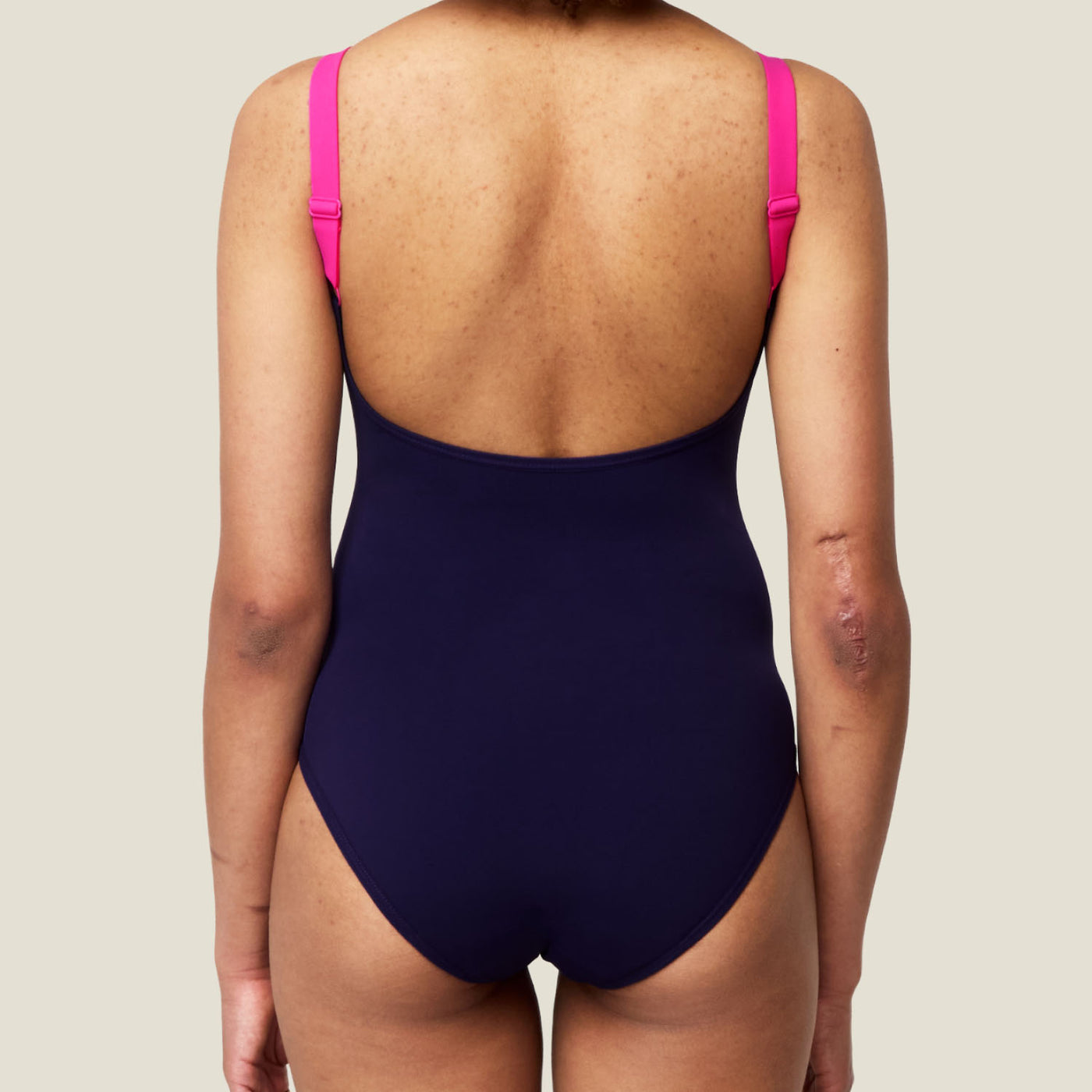 WUKA Period Scoopback Two-Tone Swimsuit - Pink/Purple