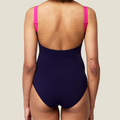 WUKA Period Scoopback Two-Tone Swimsuit - Pink/Purple