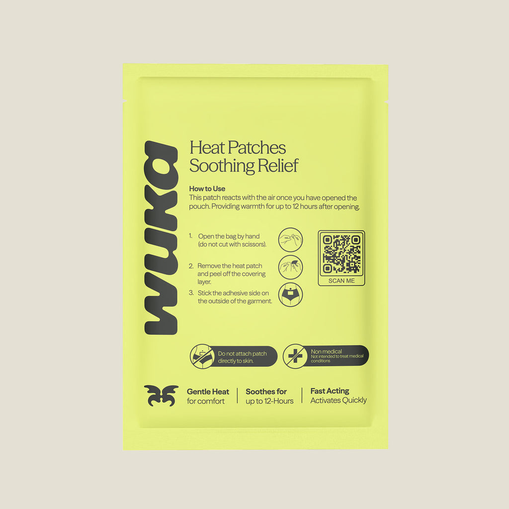 WUKA soothing heat patch for period pain relief, fast-acting warmth lasting up to 12 hours