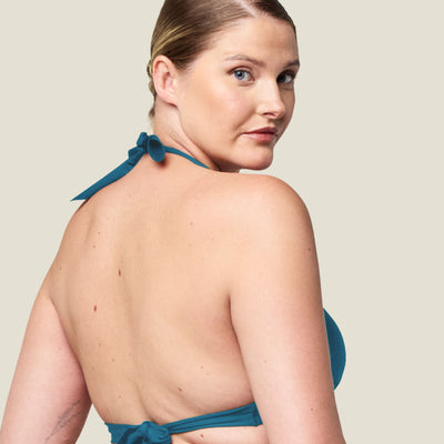 WUKA Tie-Back Bikini Top Blue